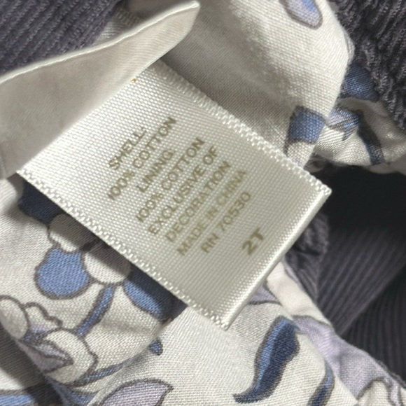 Janie & Jack Purple Blue Floral Embroidered Corduroy Jumper Dress size 2T - Picture 8 of 13